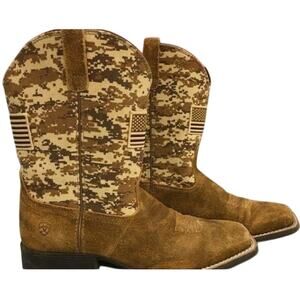 Ariat Men's Sport Patriot Sand Storm Camo American Flag Boots 10019959 Sz 6